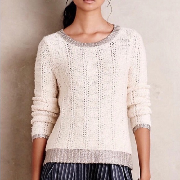 Anthropologie Moth Cream Sweater With 